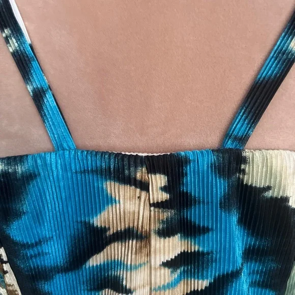 Trina Turk Blue and Brown Patterned Mini Dress - Picture 6 of 10